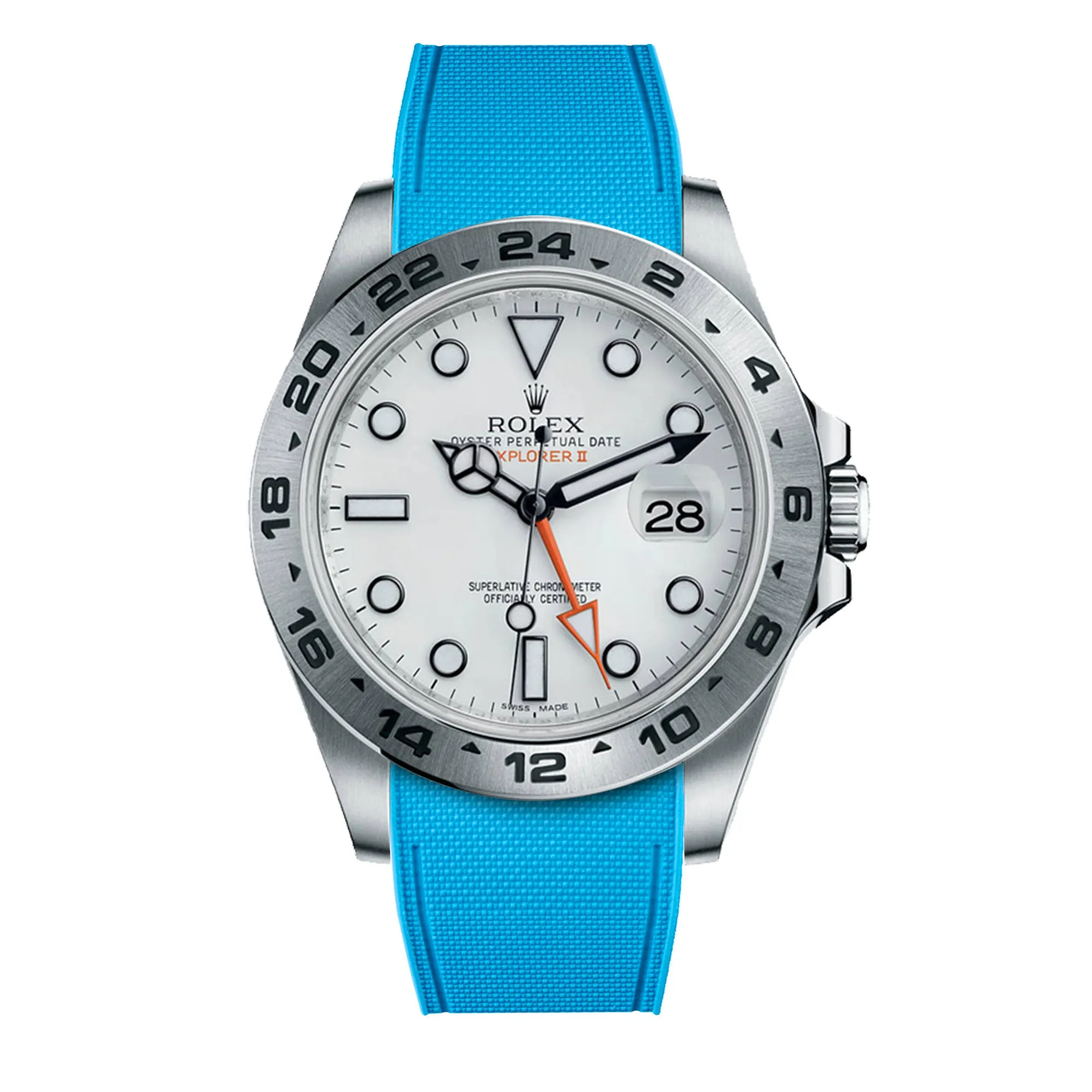 Rolex – R strap Premium - Bracelet-montre caoutchouc motif cordura pour Explorer II 42mm (216570) & bracelet Oyster