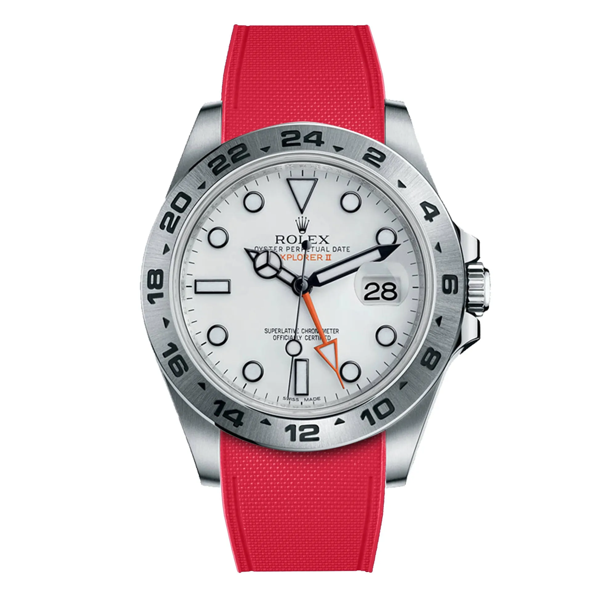 Rolex – R strap Premium - Bracelet-montre caoutchouc motif cordura pour Explorer II 42mm (216570) & bracelet Oyster
