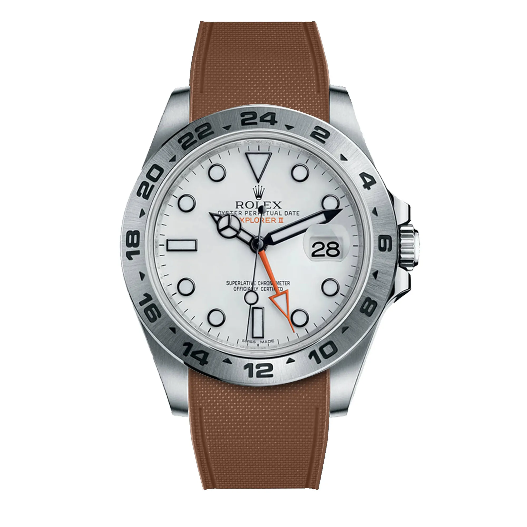 Rolex – R strap Premium - Bracelet-montre caoutchouc motif cordura pour Explorer II 42mm (216570) & bracelet Oyster