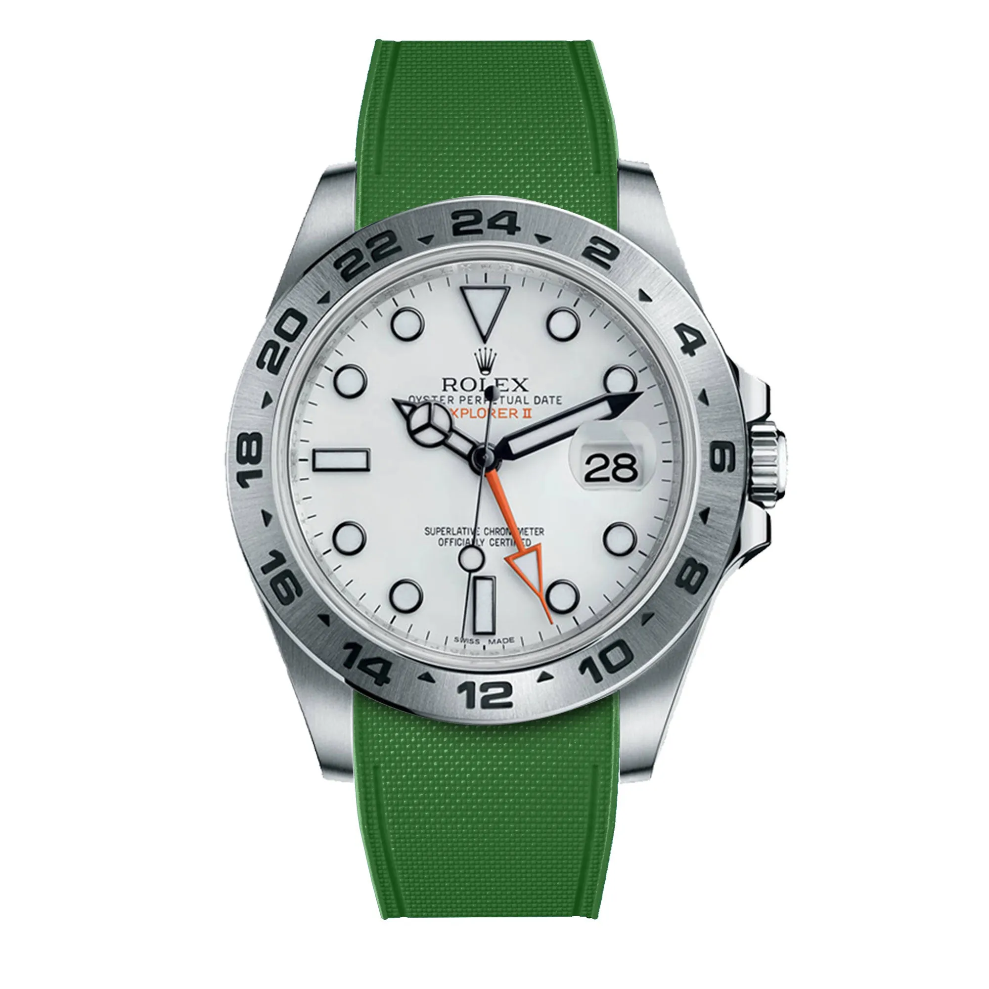 Rolex – R strap Premium - Bracelet-montre caoutchouc motif cordura pour Explorer II 42mm (216570) & bracelet Oyster