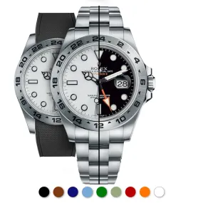 Rolex – R strap Premium - Bracelet-montre caoutchouc motif cordura pour Explorer II 42mm (216570) & bracelet Oyster