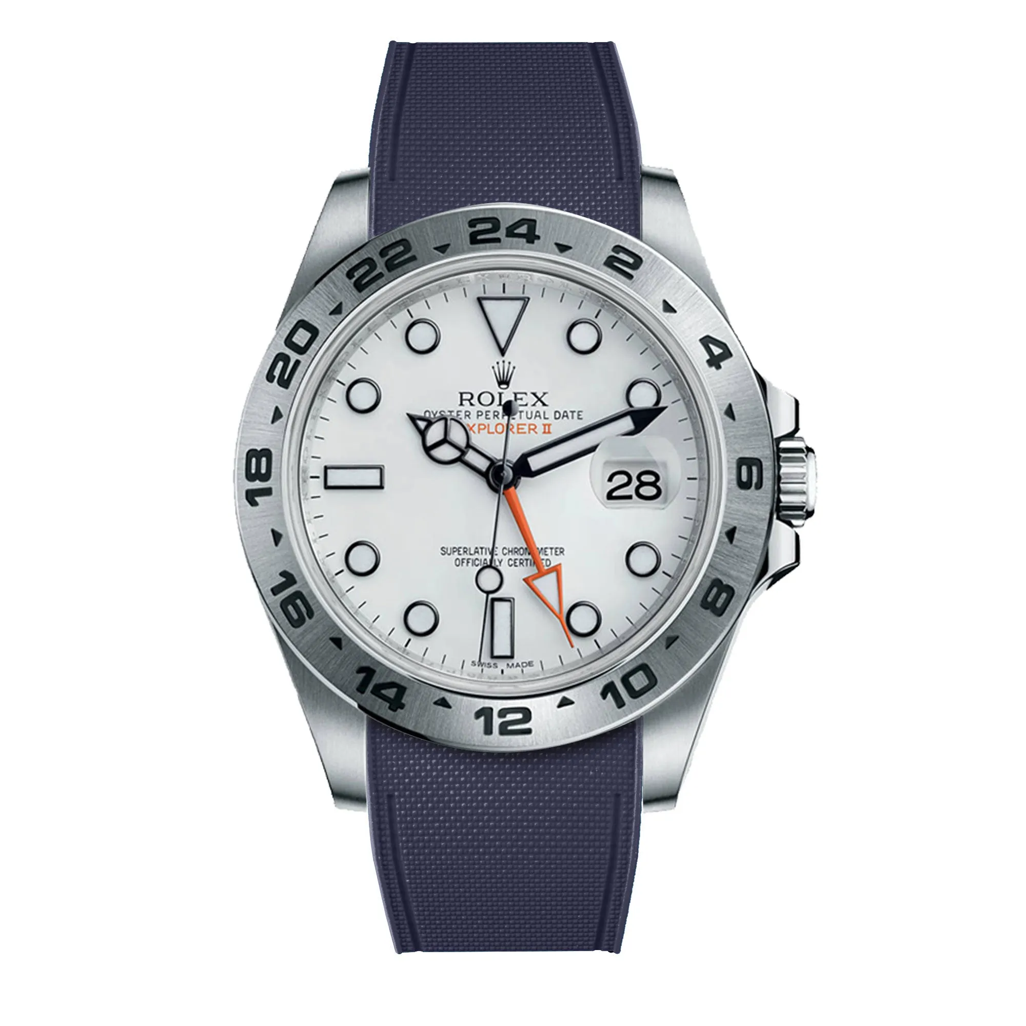 Rolex – R strap Premium - Bracelet-montre caoutchouc motif cordura pour Explorer II 42mm (216570) & bracelet Oyster