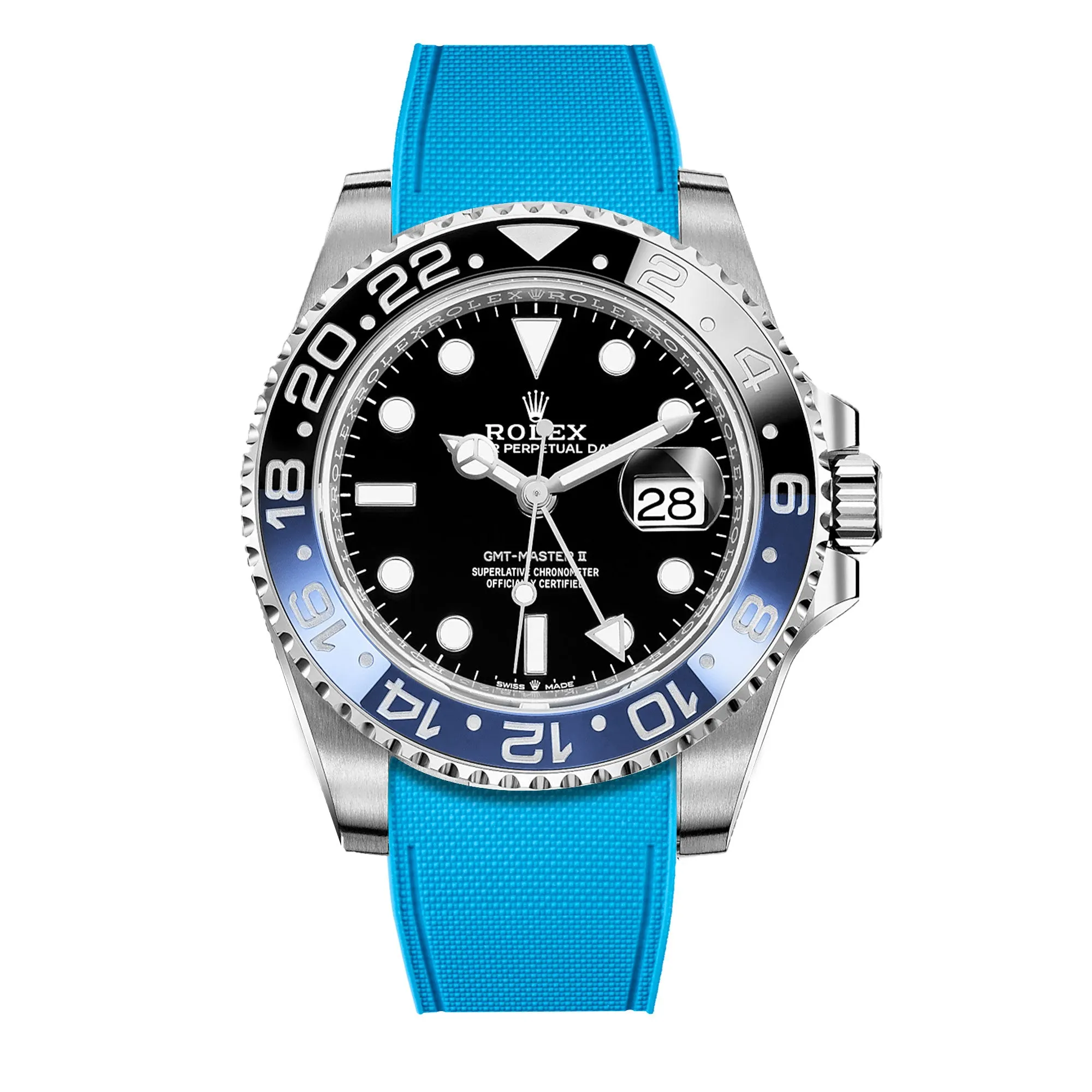 Rolex – R strap Premium - Bracelet-montre caoutchouc motif cordura pour GMT Master II céramique & bracelet Jubilé
