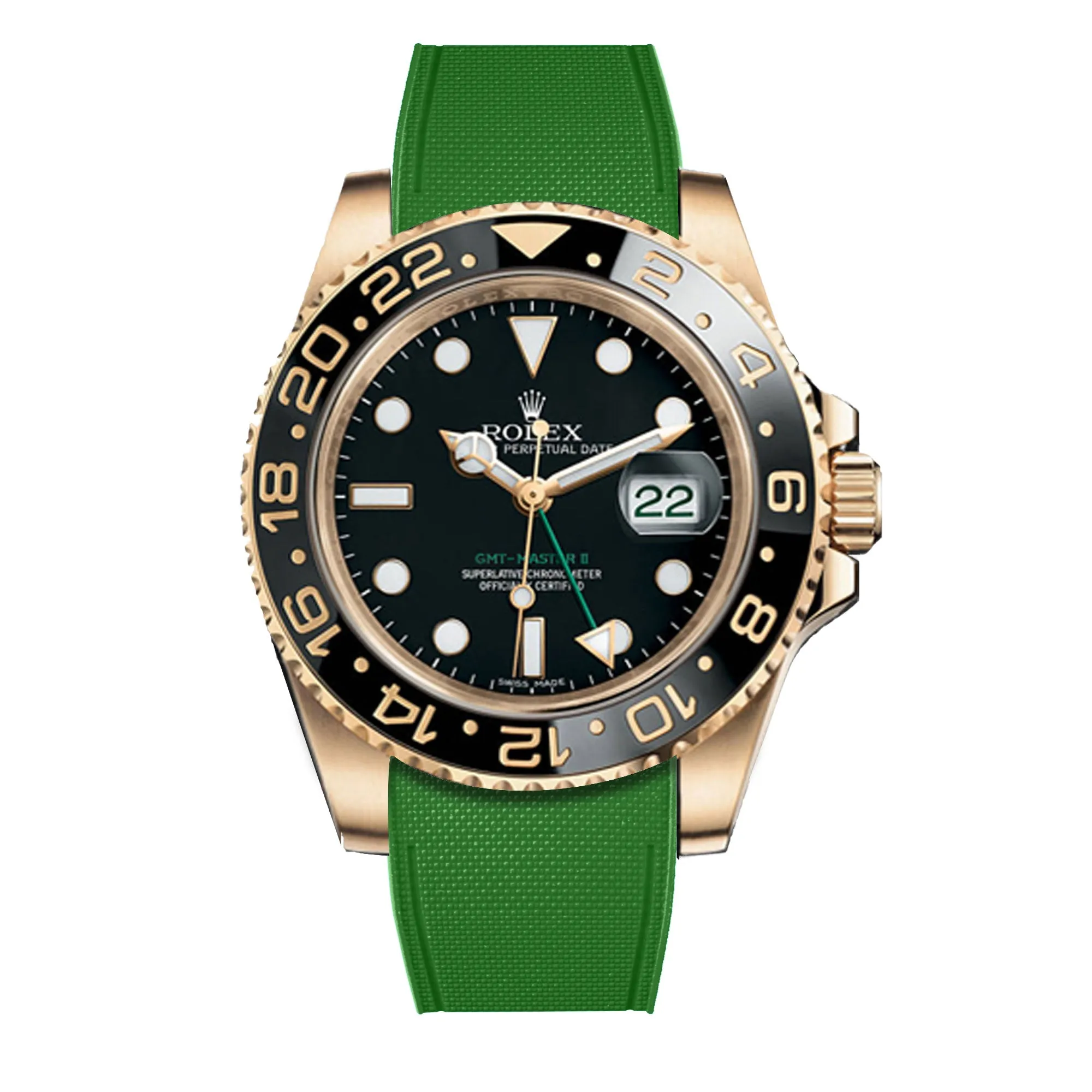 Rolex – R strap Premium - Bracelet-montre caoutchouc motif cordura pour GMT Master II céramique & bracelet Jubilé