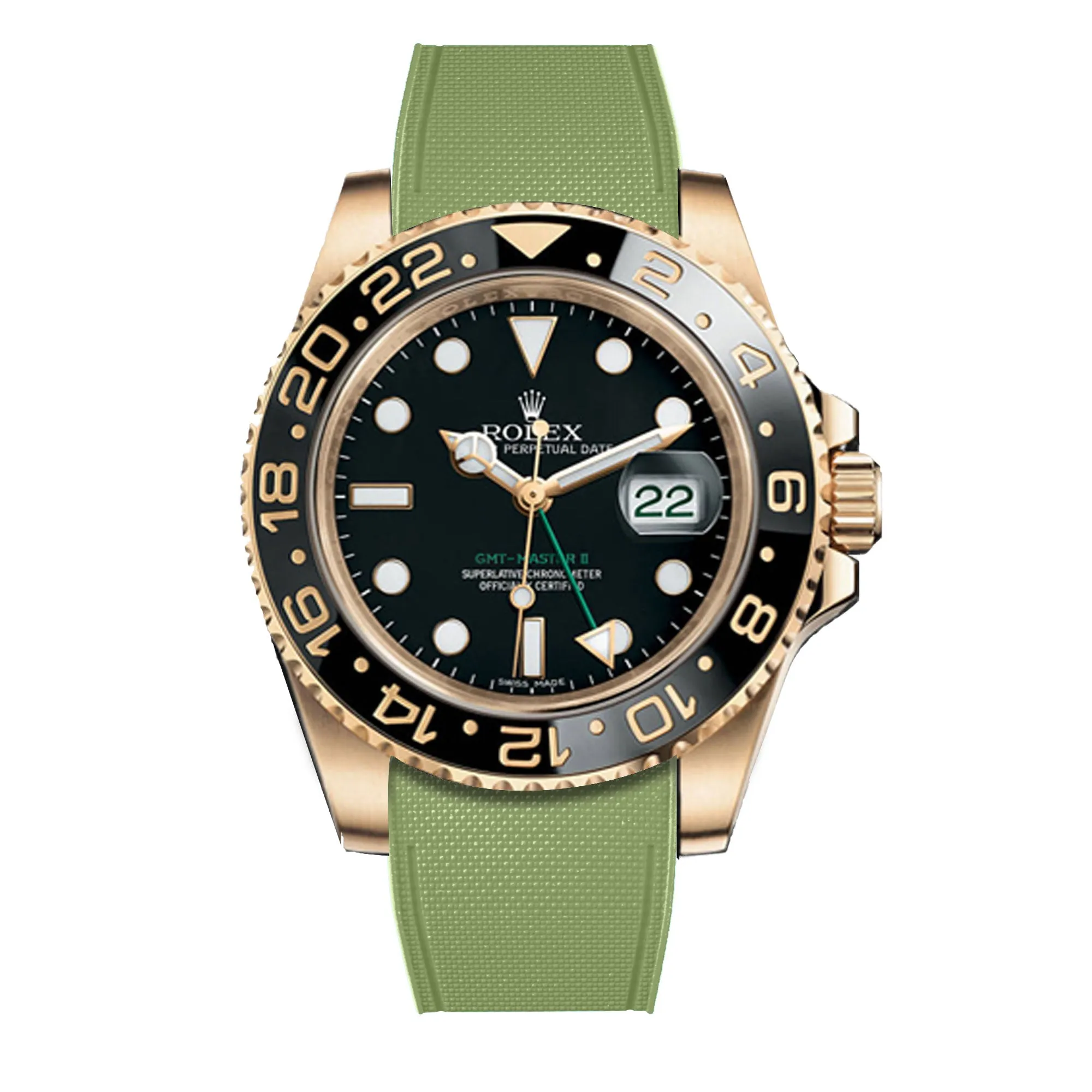 Rolex – R strap Premium - Bracelet-montre caoutchouc motif cordura pour GMT Master II céramique & bracelet Jubilé