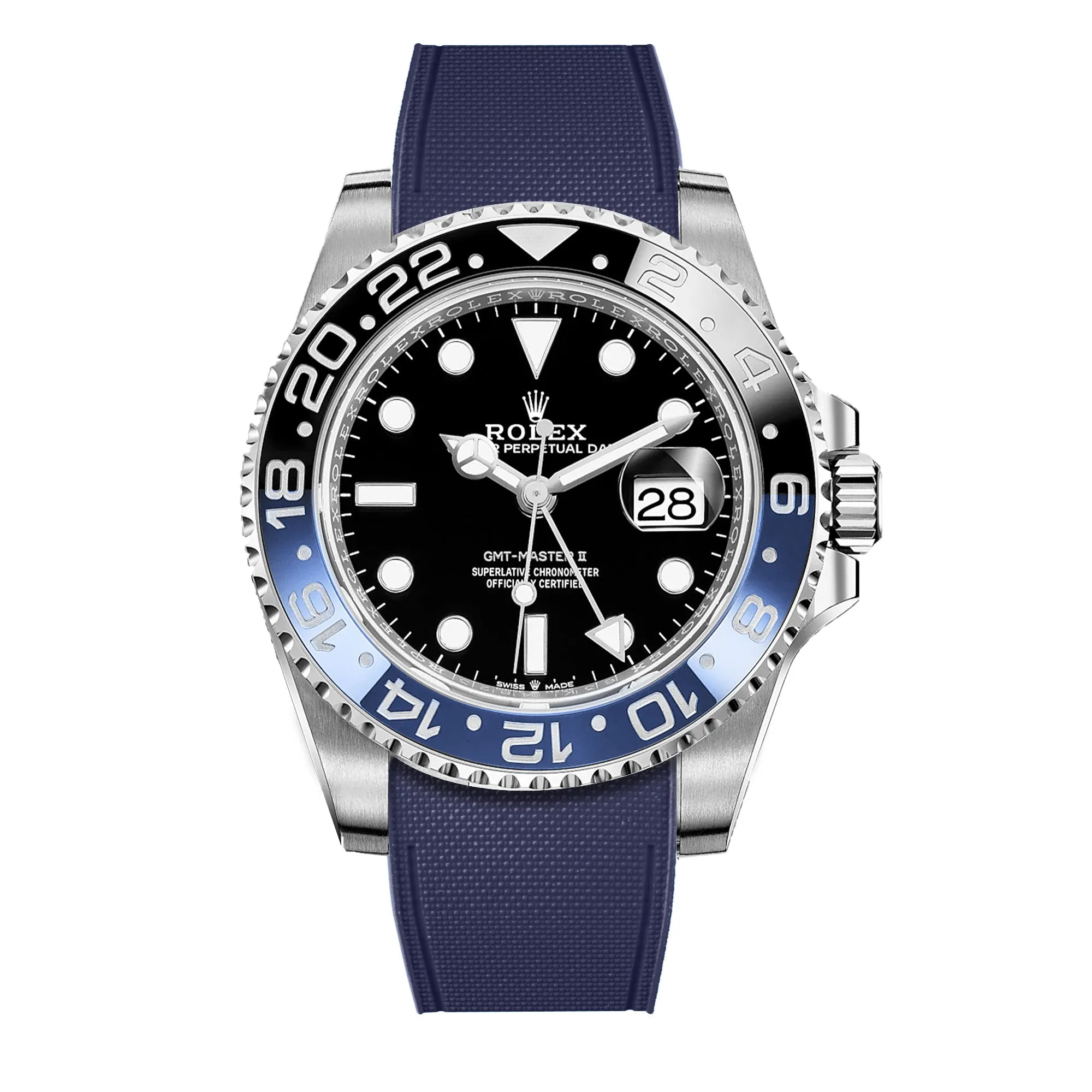 Rolex – R strap Premium - Bracelet-montre caoutchouc motif cordura pour GMT Master II céramique & bracelet Jubilé