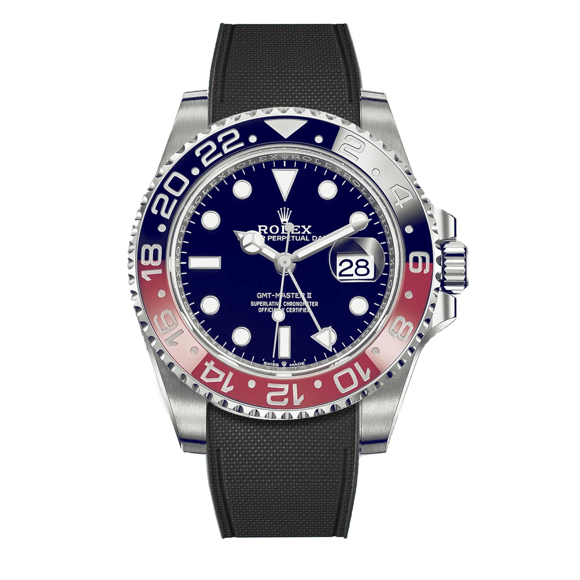 Rolex – R strap Premium - Bracelet-montre caoutchouc motif cordura pour GMT Master II céramique & bracelet Jubilé