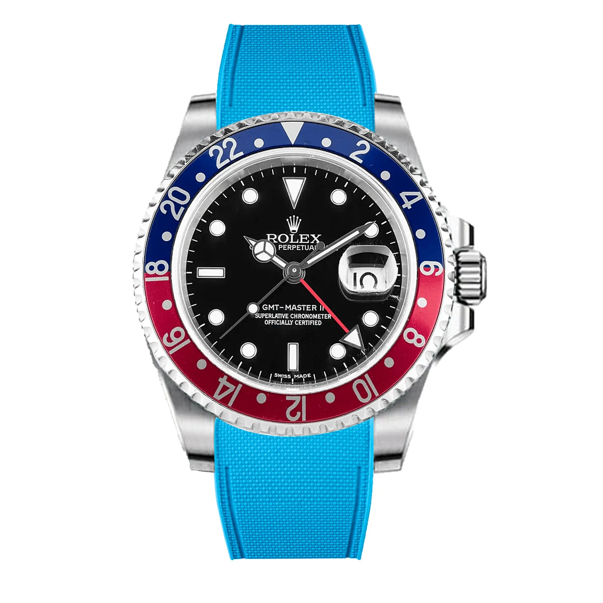 Rolex – R strap Premium - Bracelet-montre caoutchouc motif cordura pour GMT Master II non-céramique & bracelet Jubilé