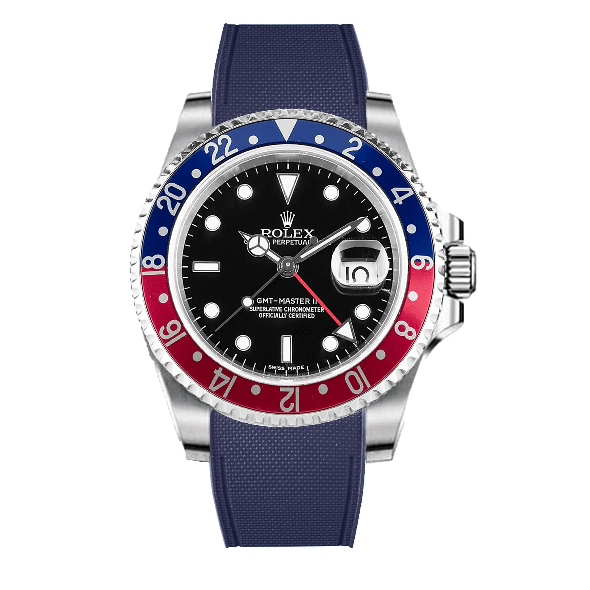 Rolex – R strap Premium - Bracelet-montre caoutchouc motif cordura pour GMT Master II non-céramique & bracelet Jubilé