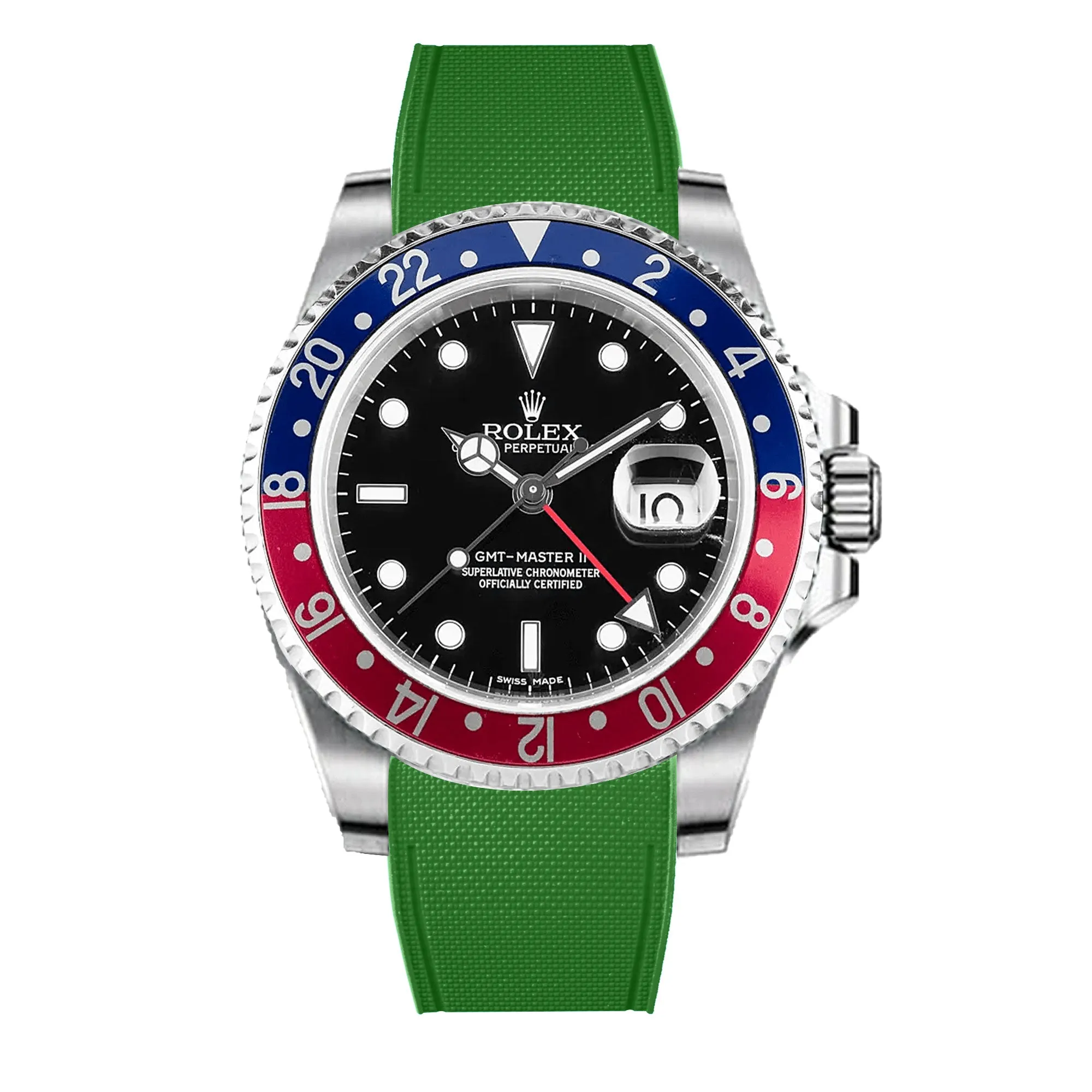Rolex – R strap Premium - Bracelet-montre caoutchouc motif cordura pour GMT Master II non-céramique & bracelet Jubilé