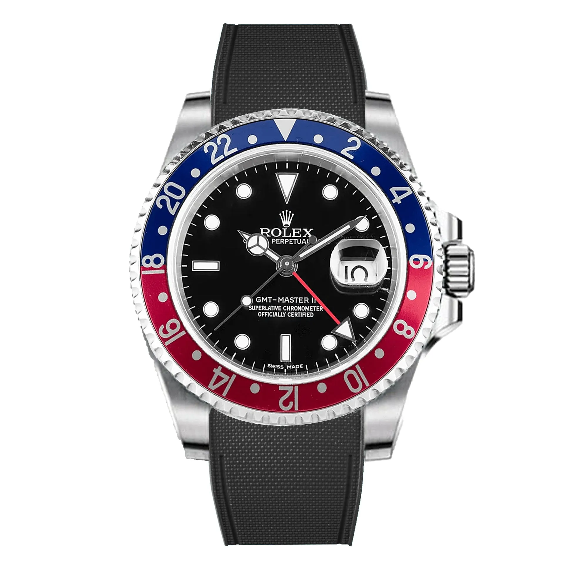 Rolex – R strap Premium - Bracelet-montre caoutchouc motif cordura pour GMT Master II non-céramique & bracelet Jubilé