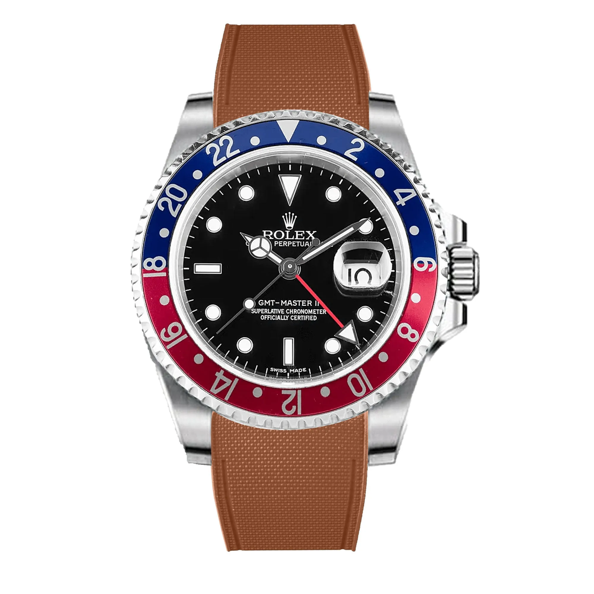 Rolex – R strap Premium - Bracelet-montre caoutchouc motif cordura pour GMT Master II non-céramique & bracelet Jubilé