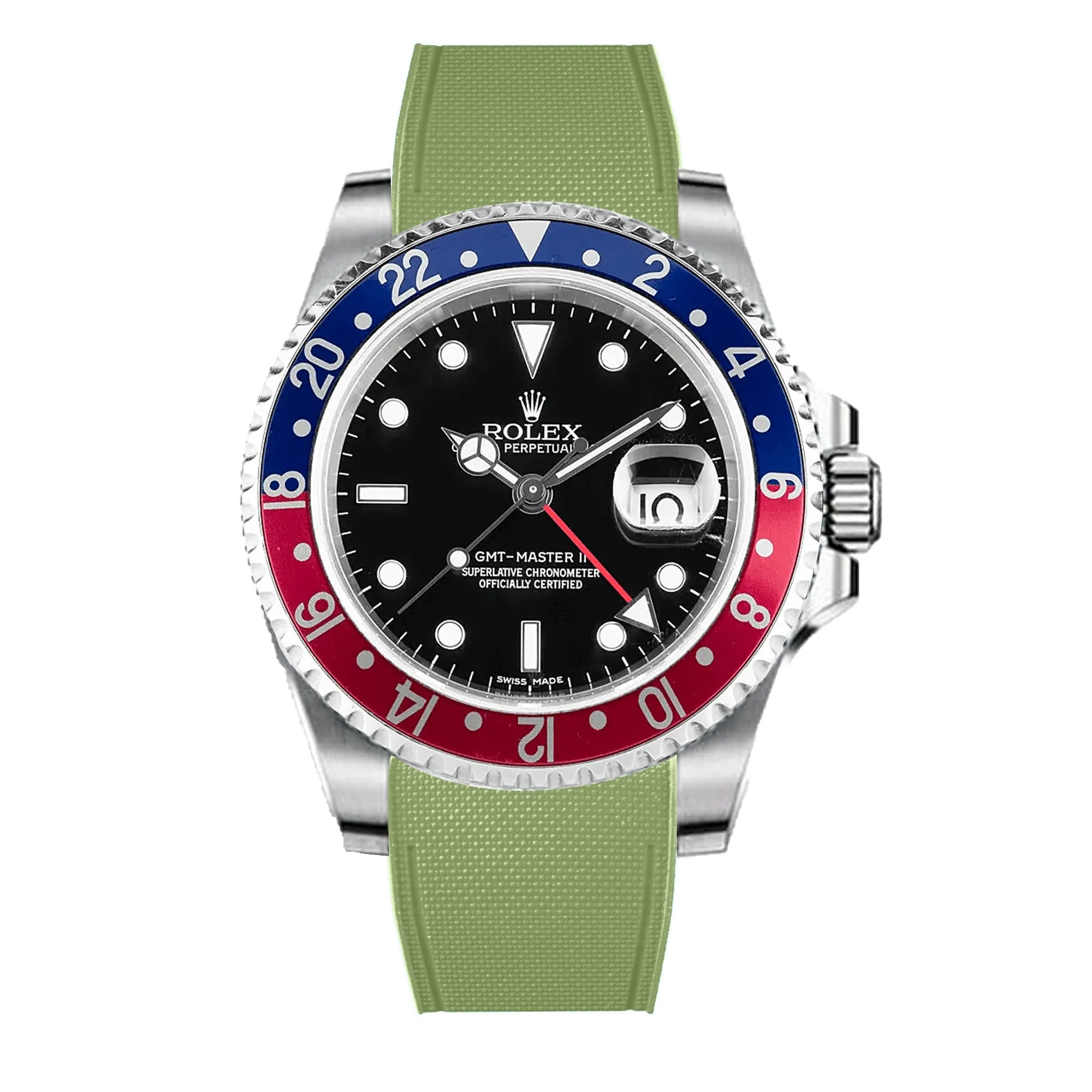 Rolex – R strap Premium - Bracelet-montre caoutchouc motif cordura pour GMT Master II non-céramique & bracelet Oyster