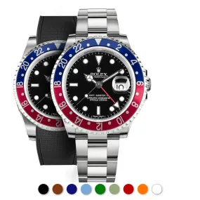 Rolex – R strap Premium - Bracelet-montre caoutchouc motif cordura pour GMT Master II non-céramique & bracelet Oyster