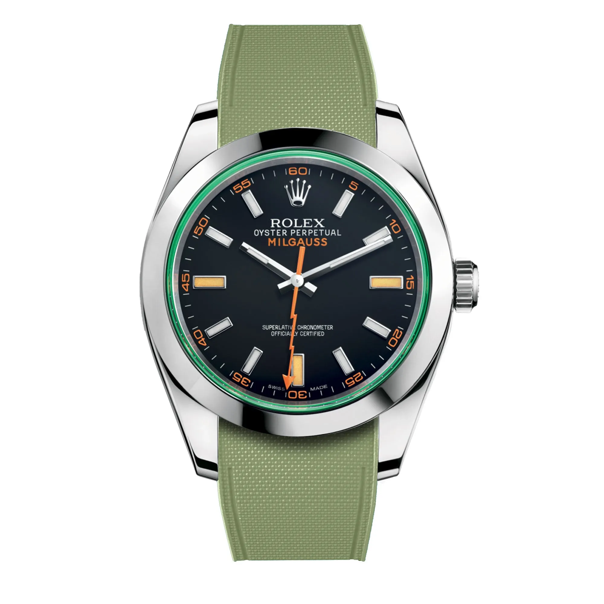 Rolex – R strap Premium - Bracelet-montre caoutchouc motif cordura pour Milgauss 40mm  & bracelet Oyster