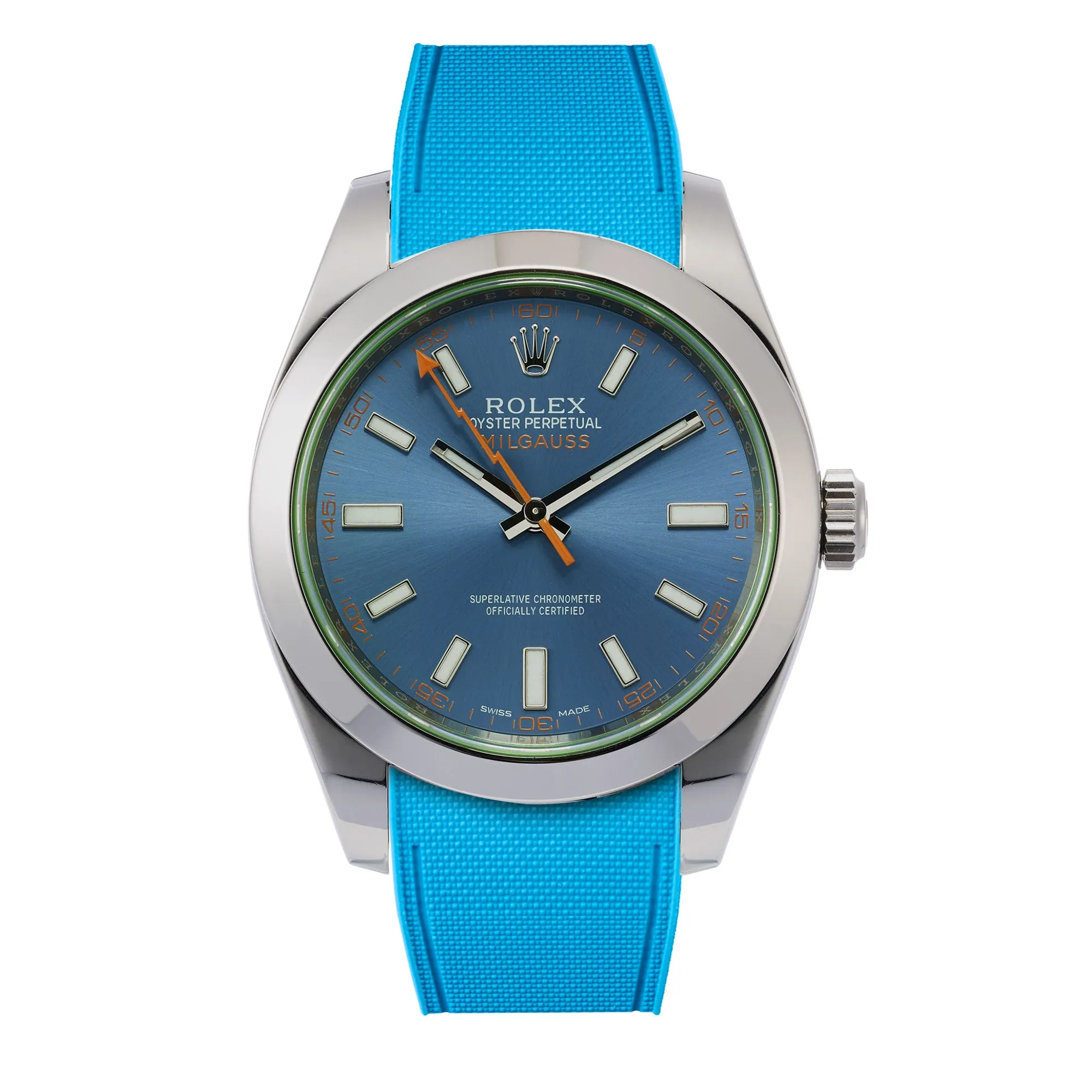 Rolex – R strap Premium - Bracelet-montre caoutchouc motif cordura pour Milgauss 40mm  & bracelet Oyster