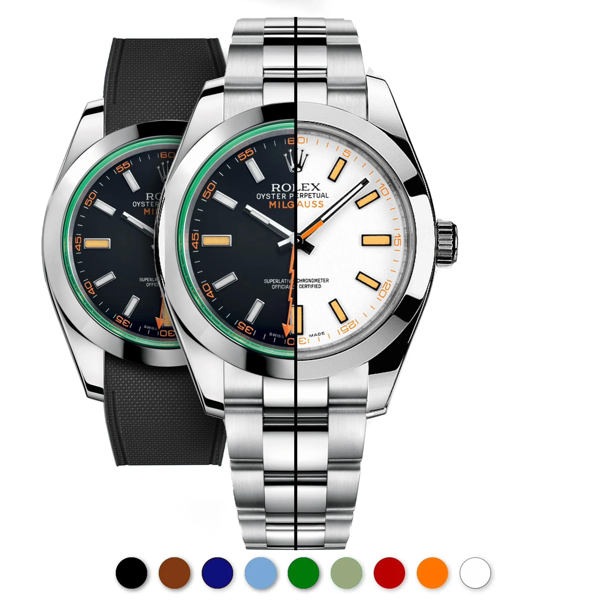 Rolex – R strap Premium - Bracelet-montre caoutchouc motif cordura pour Milgauss 40mm  & bracelet Oyster