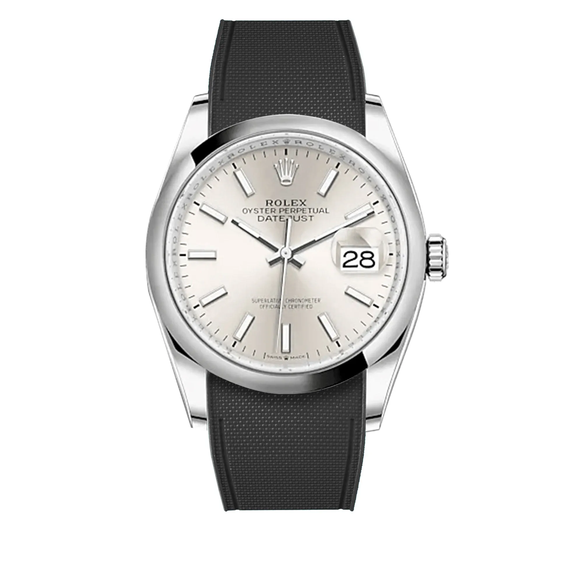 Rolex – R strap Premium - Bracelet-montre caoutchouc motif cordura pour Oyster Perpetual Datejust 36mm