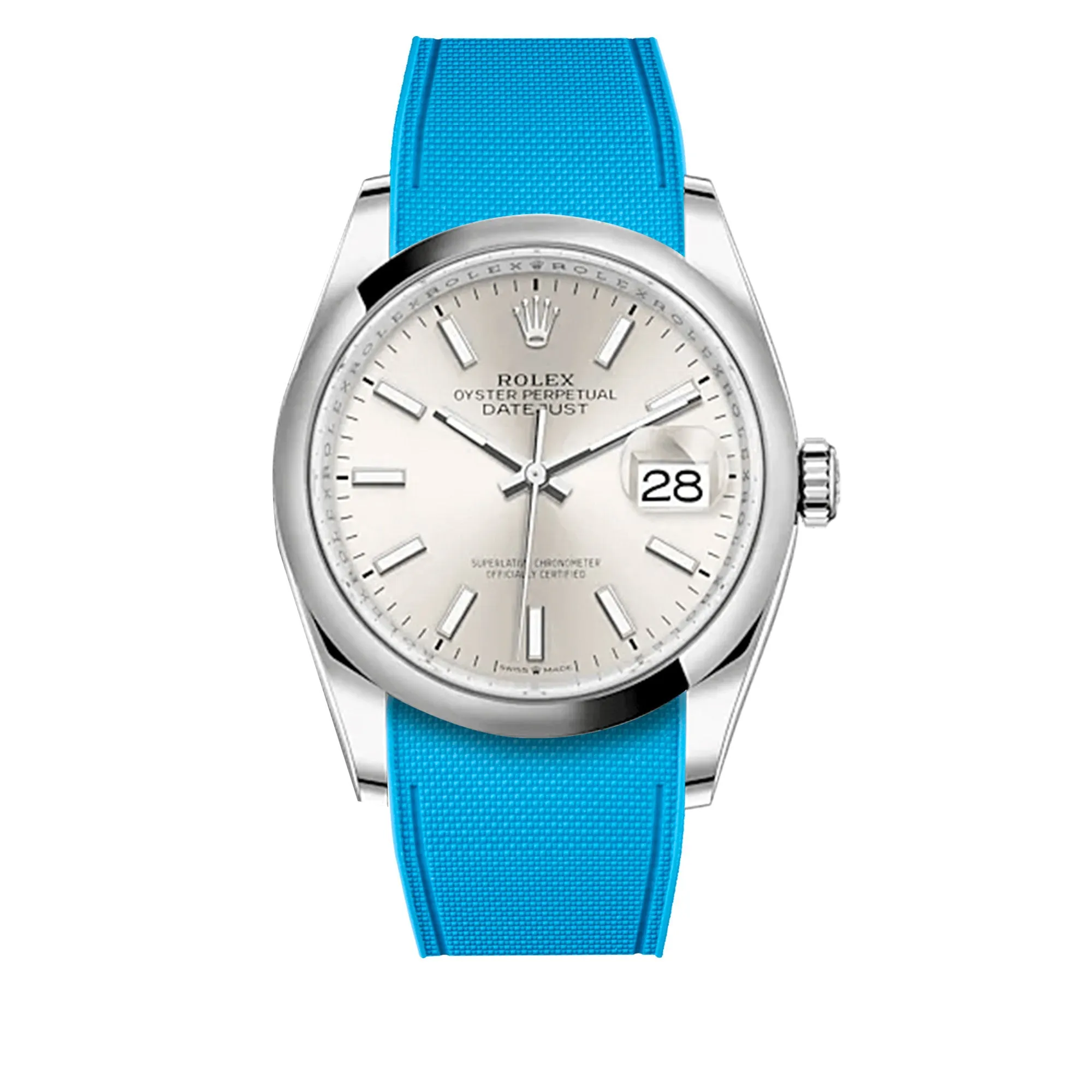 Rolex – R strap Premium - Bracelet-montre caoutchouc motif cordura pour Oyster Perpetual Datejust 36mm