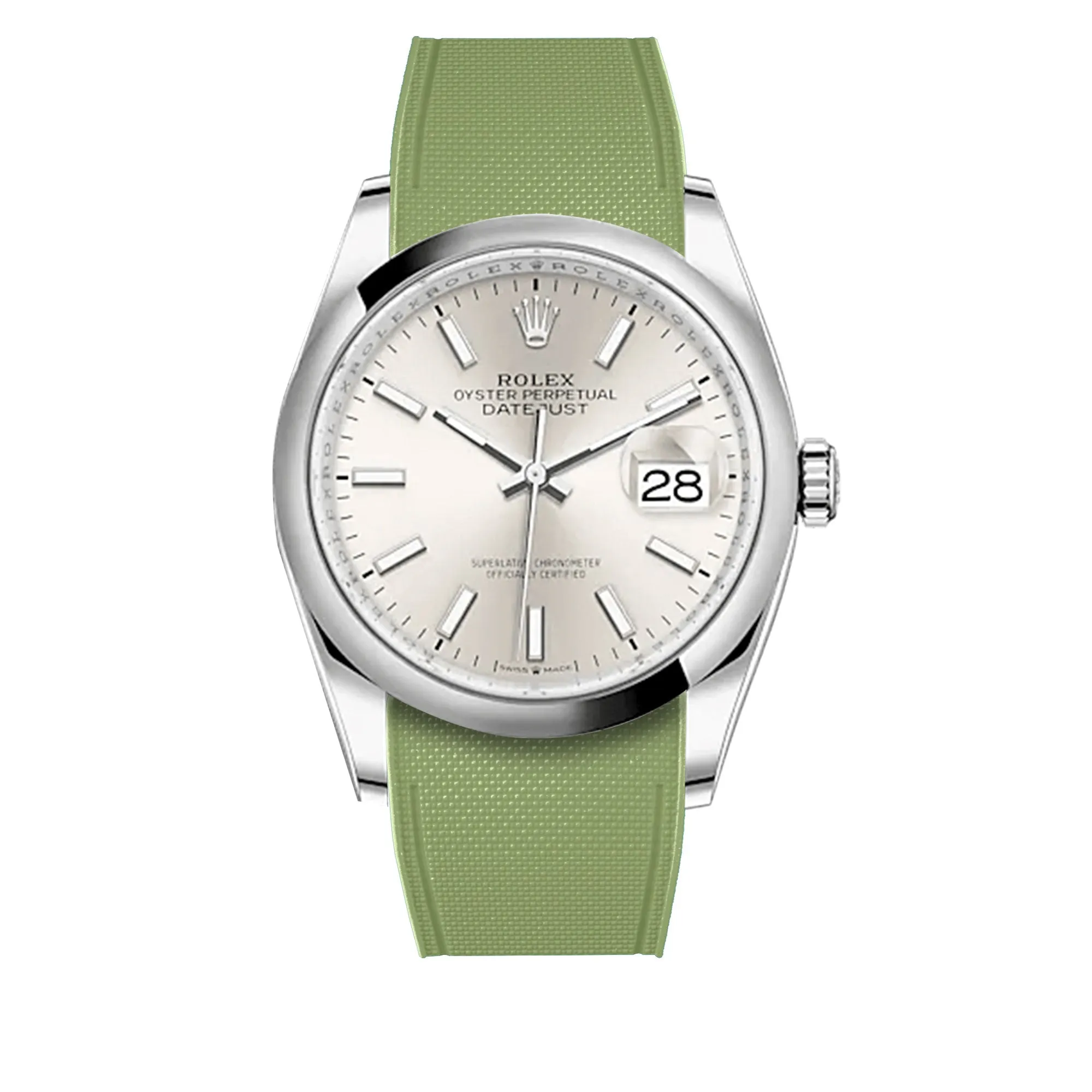 Rolex – R strap Premium - Bracelet-montre caoutchouc motif cordura pour Oyster Perpetual Datejust 36mm