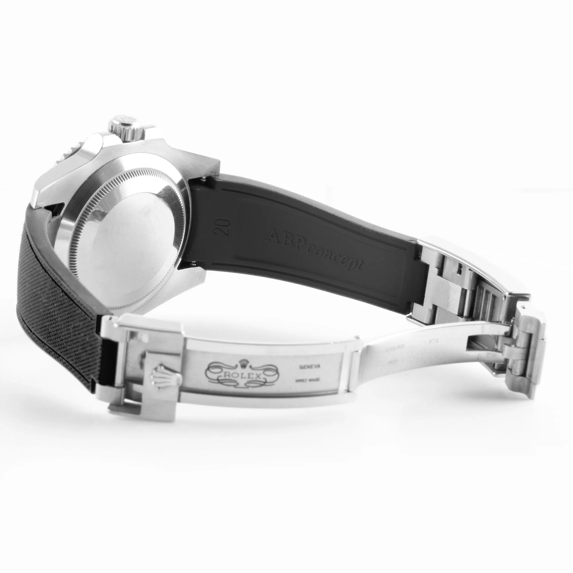 Rolex – R strap Premium - Bracelet-montre caoutchouc motif cordura pour Sea Dweller 4000, 40mm ceramique & boucle Glidelock