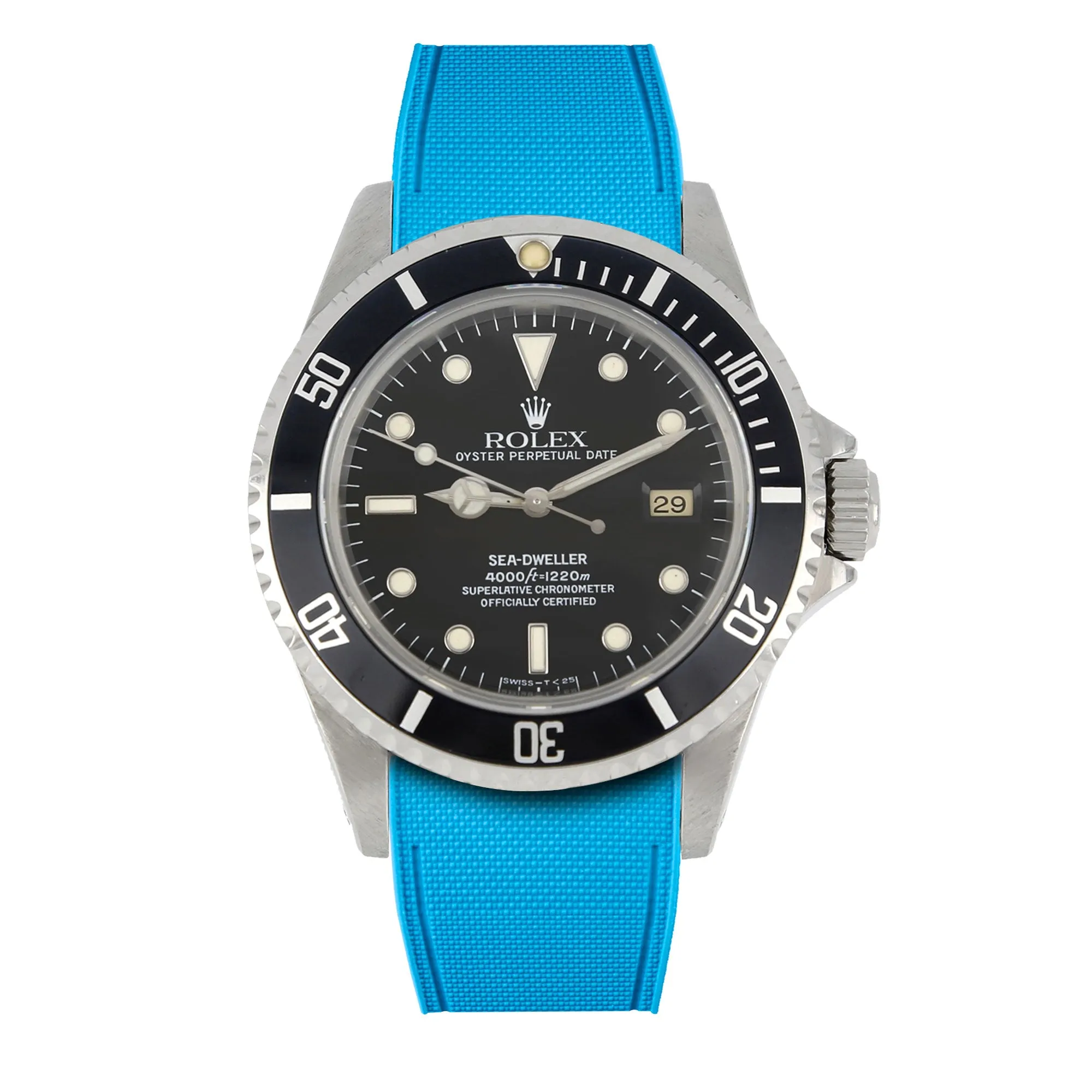 Rolex – R strap Premium - Bracelet-montre caoutchouc motif cordura pour Sea Dweller 40mm non-ceramique 16600 & boucle Oyster