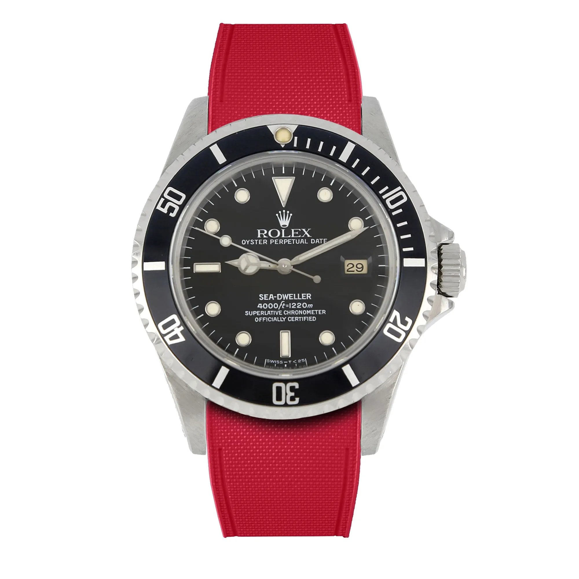 Rolex – R strap Premium - Bracelet-montre caoutchouc motif cordura pour Sea Dweller 40mm non-ceramique 16600 & boucle Oyster