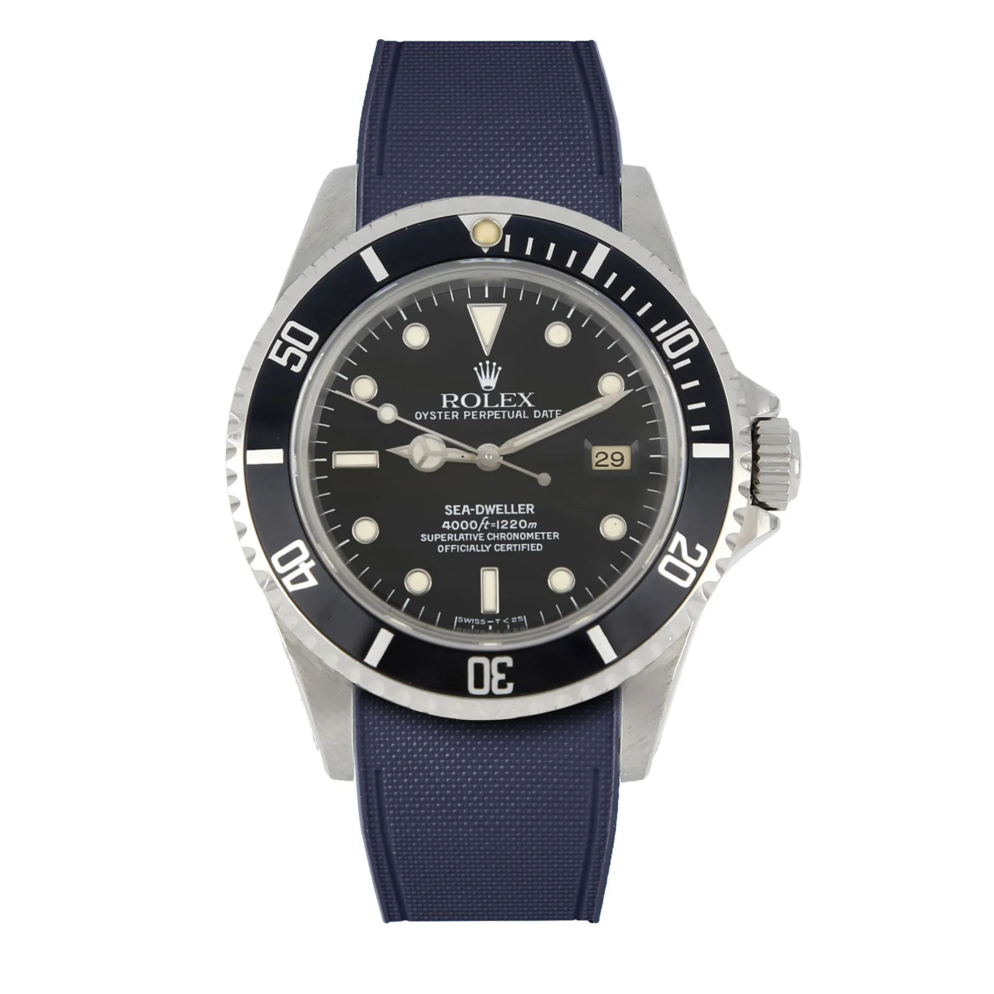 Rolex – R strap Premium - Bracelet-montre caoutchouc motif cordura pour Sea Dweller 40mm non-ceramique 16600 & boucle Oyster