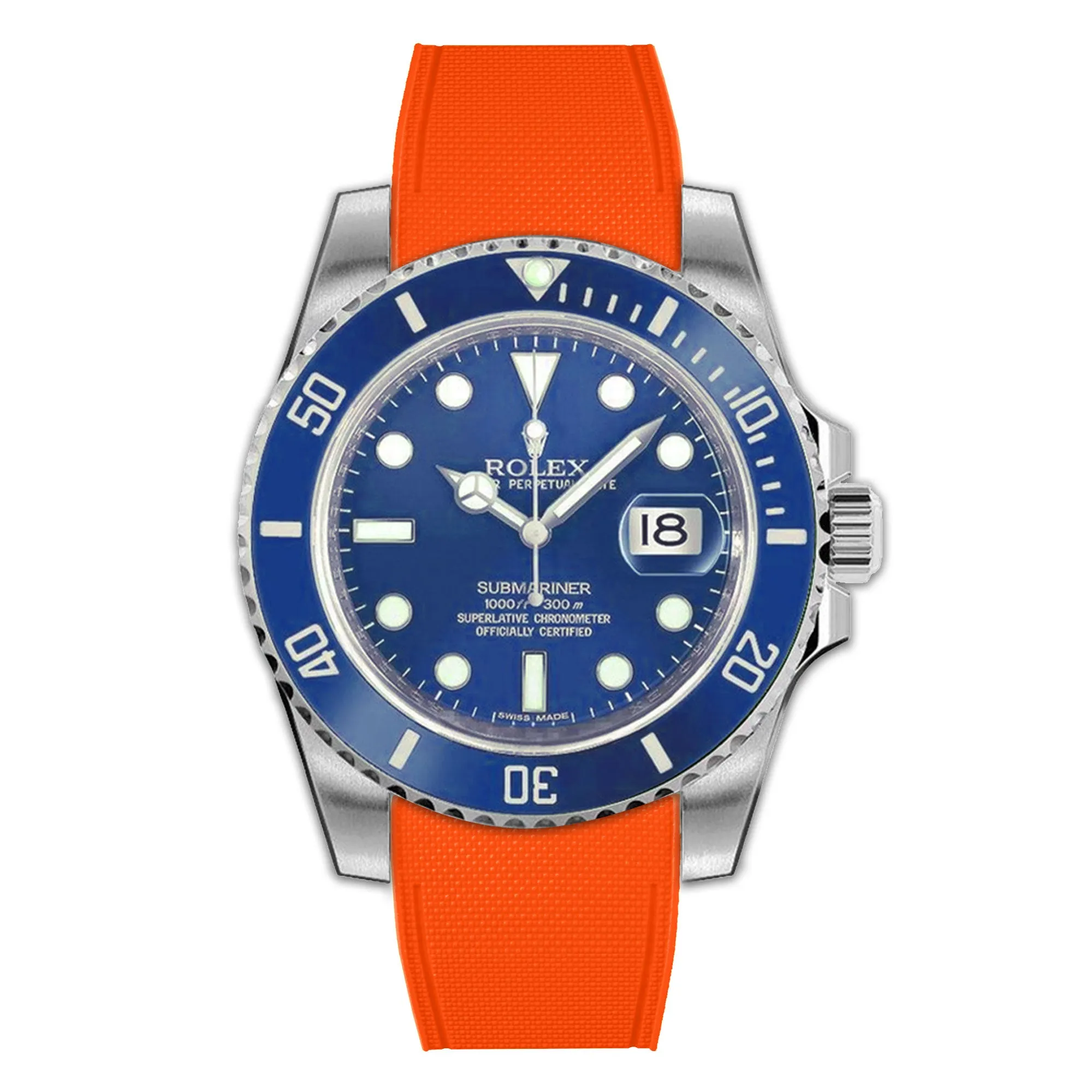 Rolex – R strap Premium - Bracelet-montre caoutchouc motif cordura pour Submariner 40mm ceramique (2010 - 2019) & boucle Glidelock