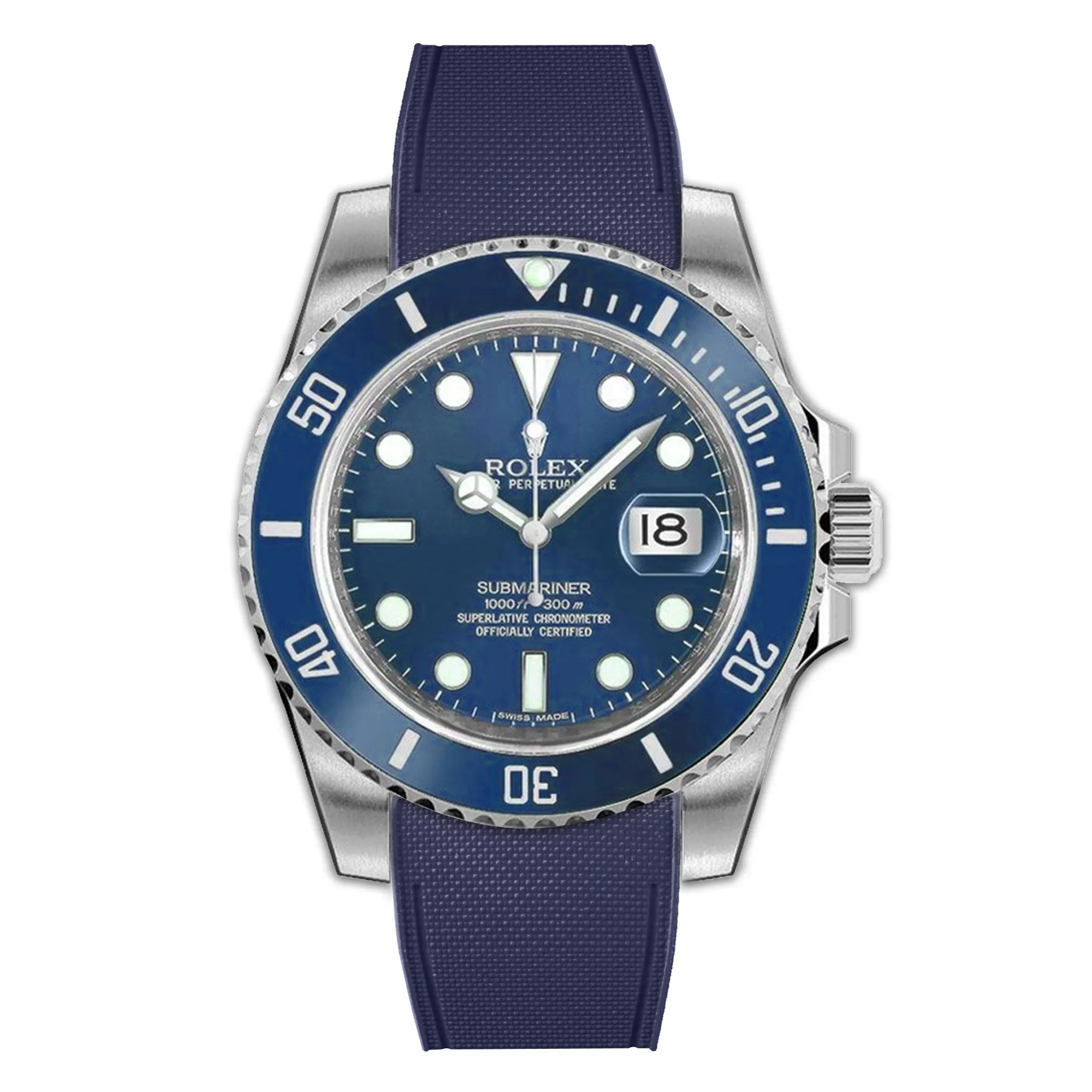 Rolex – R strap Premium - Bracelet-montre caoutchouc motif cordura pour Submariner 40mm ceramique (2010 - 2019) & boucle Glidelock
