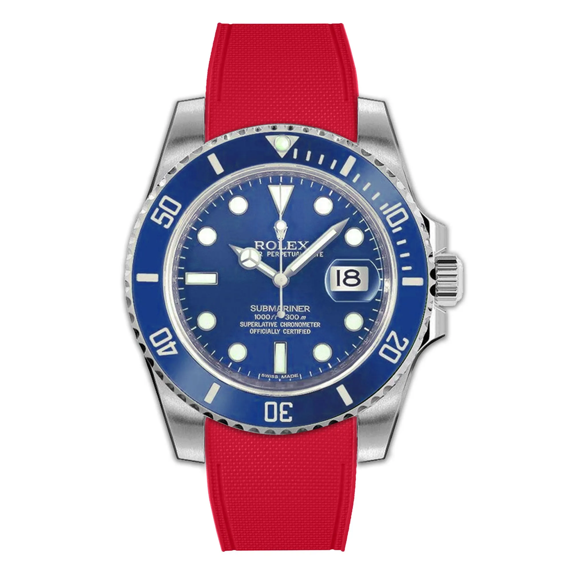 Rolex – R strap Premium - Bracelet-montre caoutchouc motif cordura pour Submariner 40mm ceramique (2010 - 2019) & boucle Glidelock