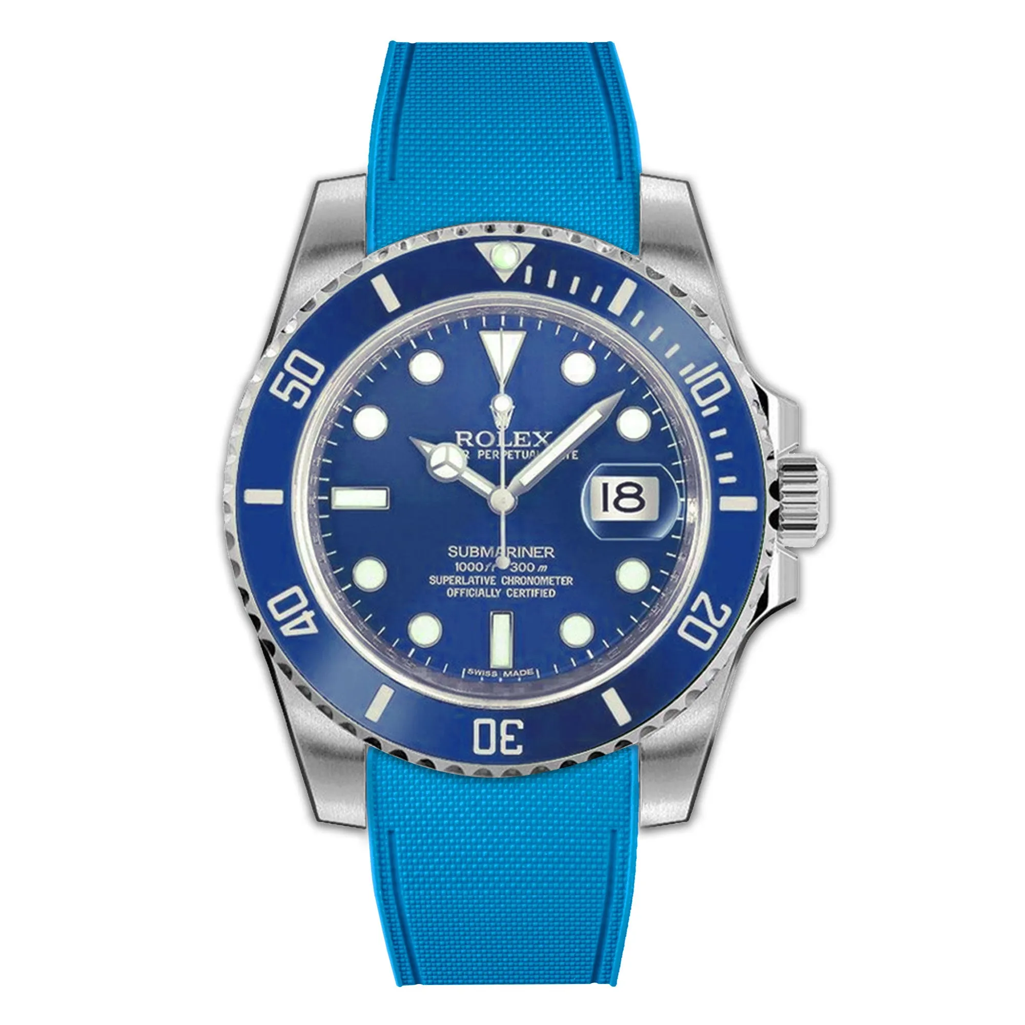 Rolex – R strap Premium - Bracelet-montre caoutchouc motif cordura pour Submariner 40mm ceramique (2010 - 2019) & boucle Glidelock