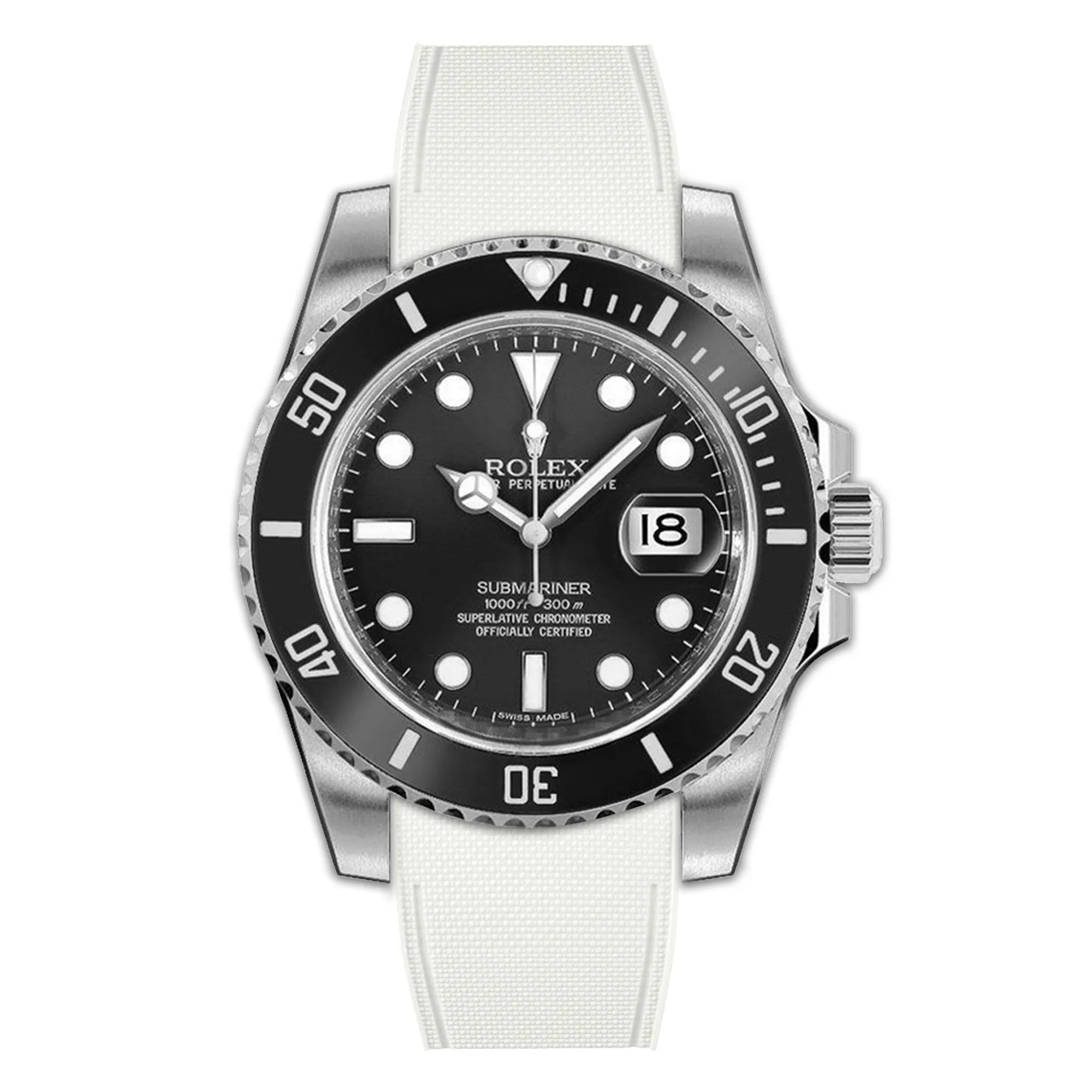 Rolex – R strap Premium - Bracelet-montre caoutchouc motif cordura pour Submariner 40mm ceramique (2010 - 2019) & boucle Glidelock