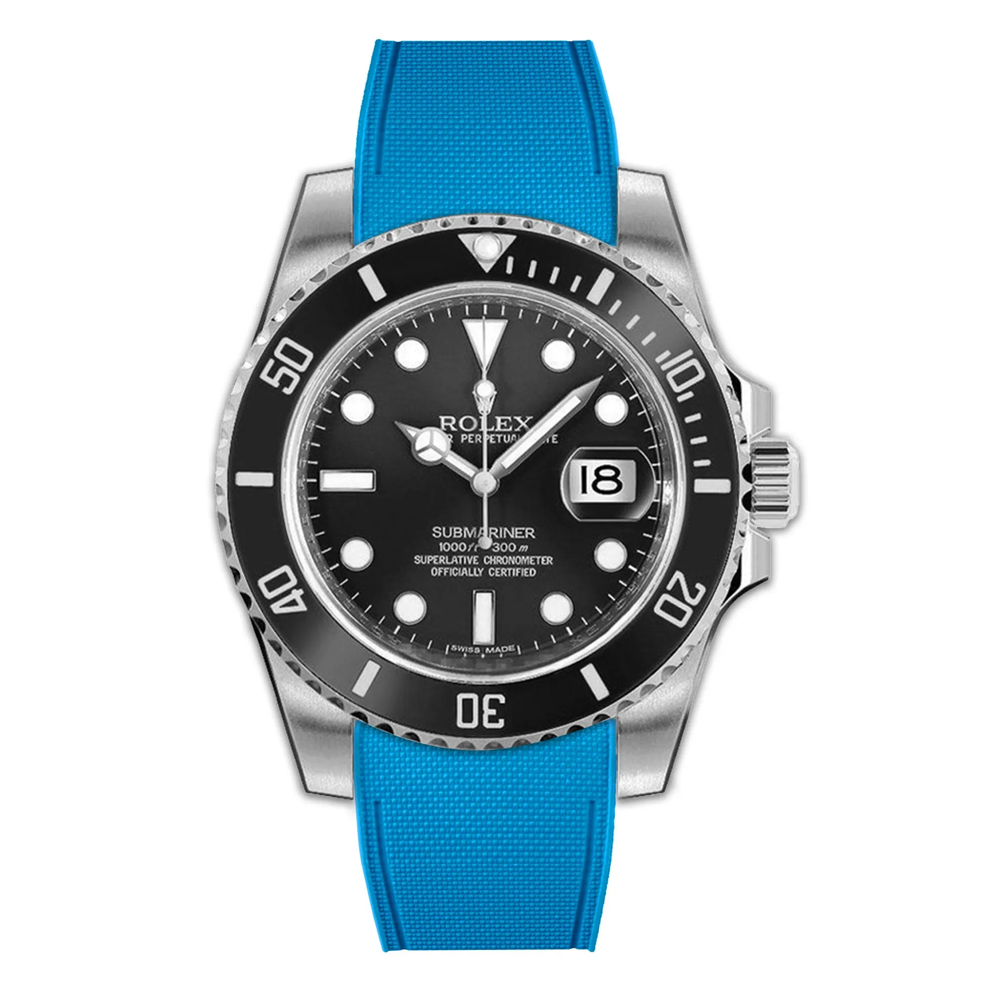 Rolex – R strap Premium - Bracelet-montre caoutchouc motif cordura pour Submariner 40mm non-ceramique (pre 2010) & boucle Oyster