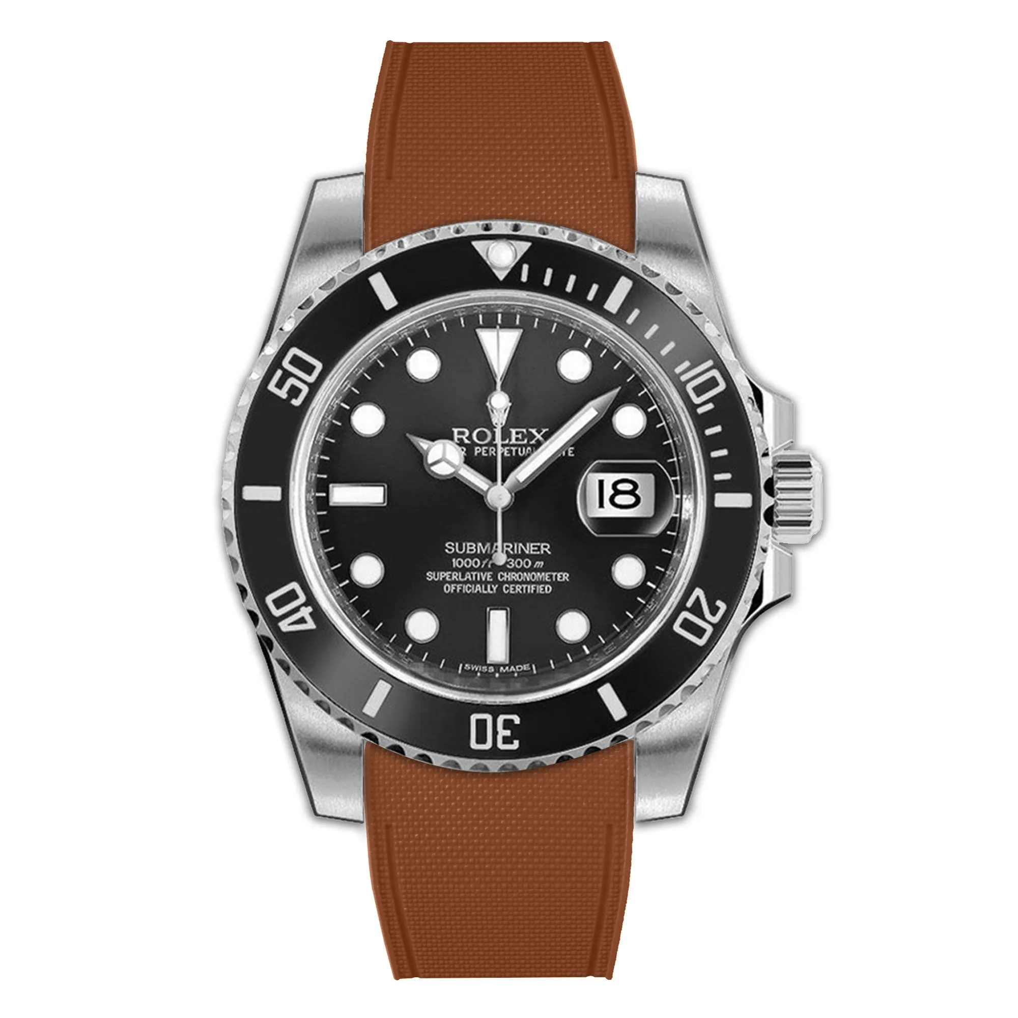 Rolex – R strap Premium - Bracelet-montre caoutchouc motif cordura pour Submariner 40mm non-ceramique (pre 2010) & boucle Oyster