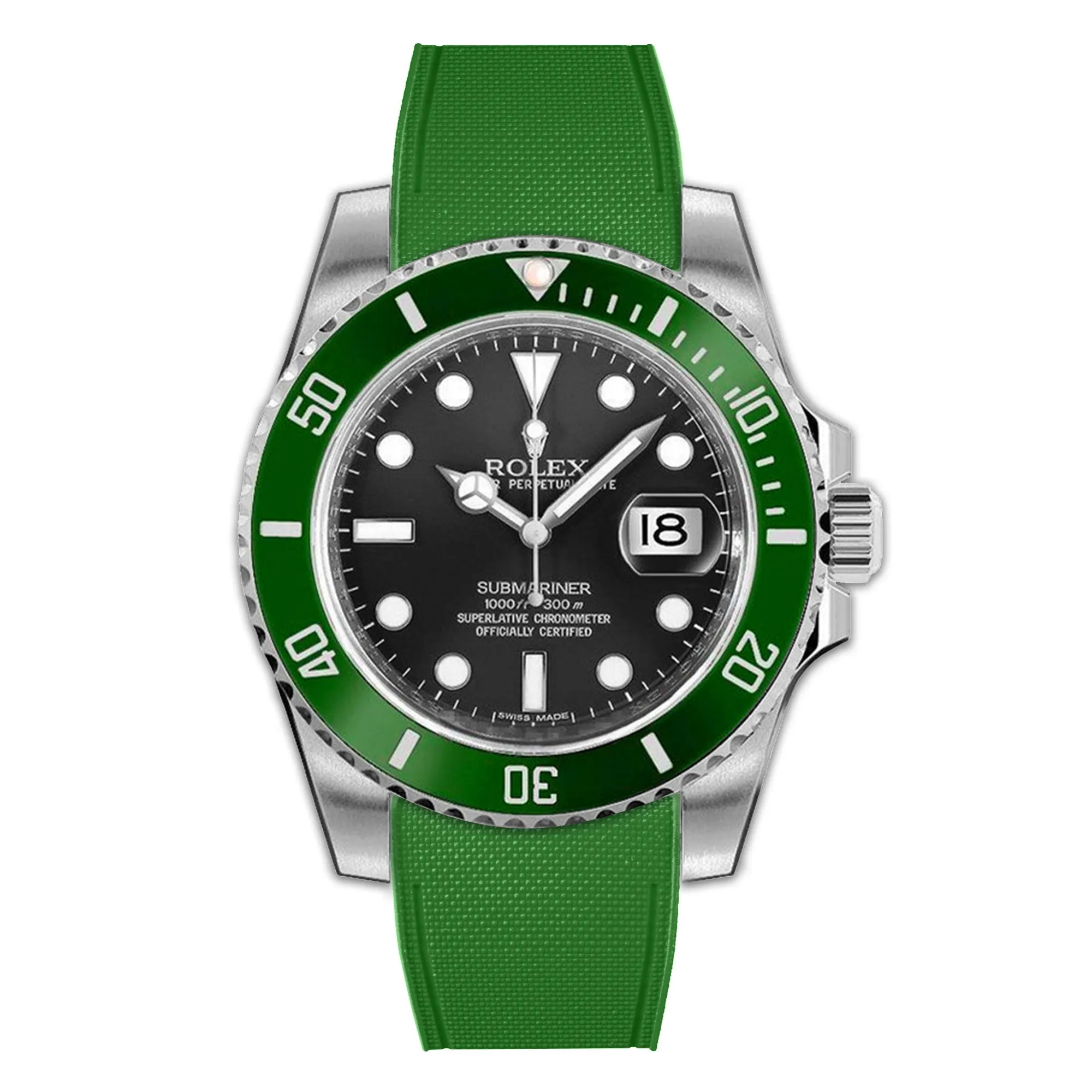 Rolex – R strap Premium - Bracelet-montre caoutchouc motif cordura pour Submariner 40mm non-ceramique (pre 2010) & boucle Oyster