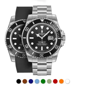 Rolex – R strap Premium - Bracelet-montre caoutchouc motif cordura pour Submariner 40mm non-ceramique (pre 2010) & boucle Oyster