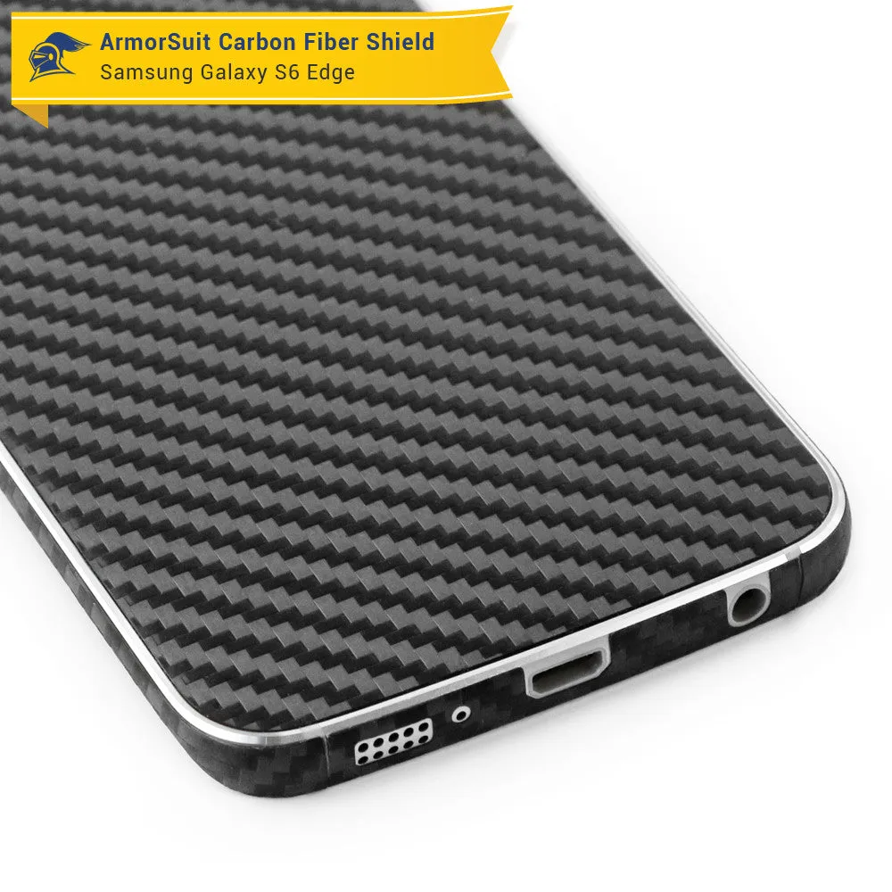 Samsung Galaxy S6 Edge Screen Protector [Full Screen Coverage]   Carbon Fiber Skin