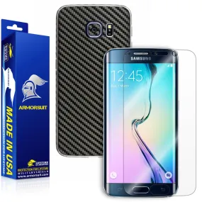 Samsung Galaxy S6 Edge Screen Protector [Full Screen Coverage]   Carbon Fiber Skin