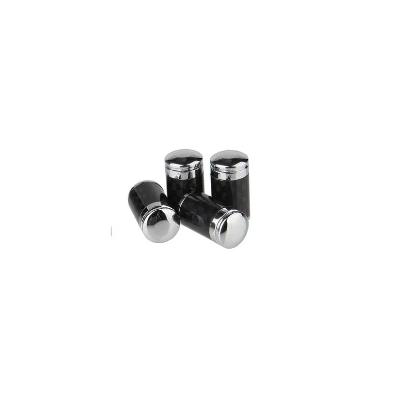 (Set of 4pcs) Carbon Fiber CAR Airtight Wheel Tire Air Valve Caps Stem Cover