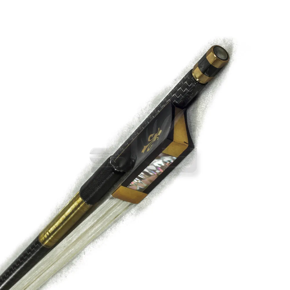 SKY 4/4 Violin Bow Silver Inlaid Patterned Carbon Fiber Bow Golden Fleur De Lys Frog