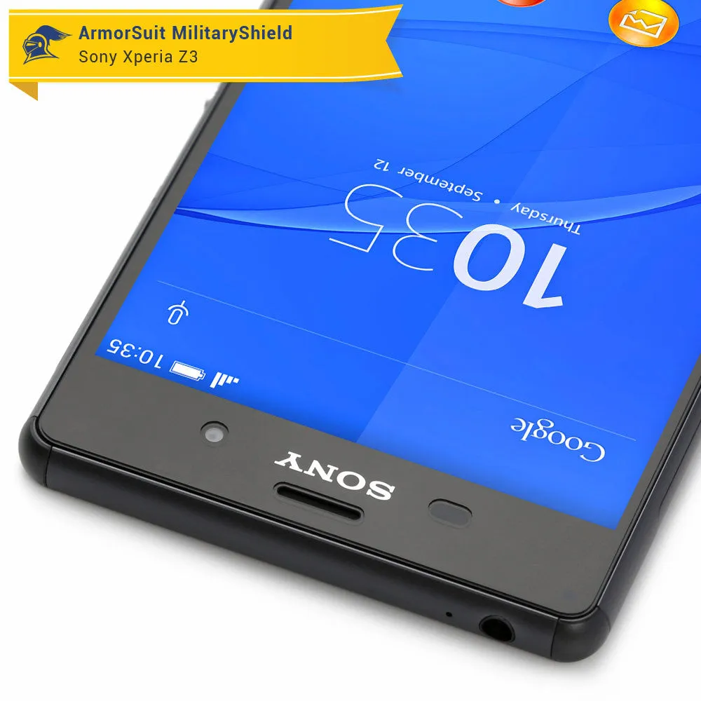 Sony Xperia Z3 Screen Protector   Black Carbon Fiber Skin