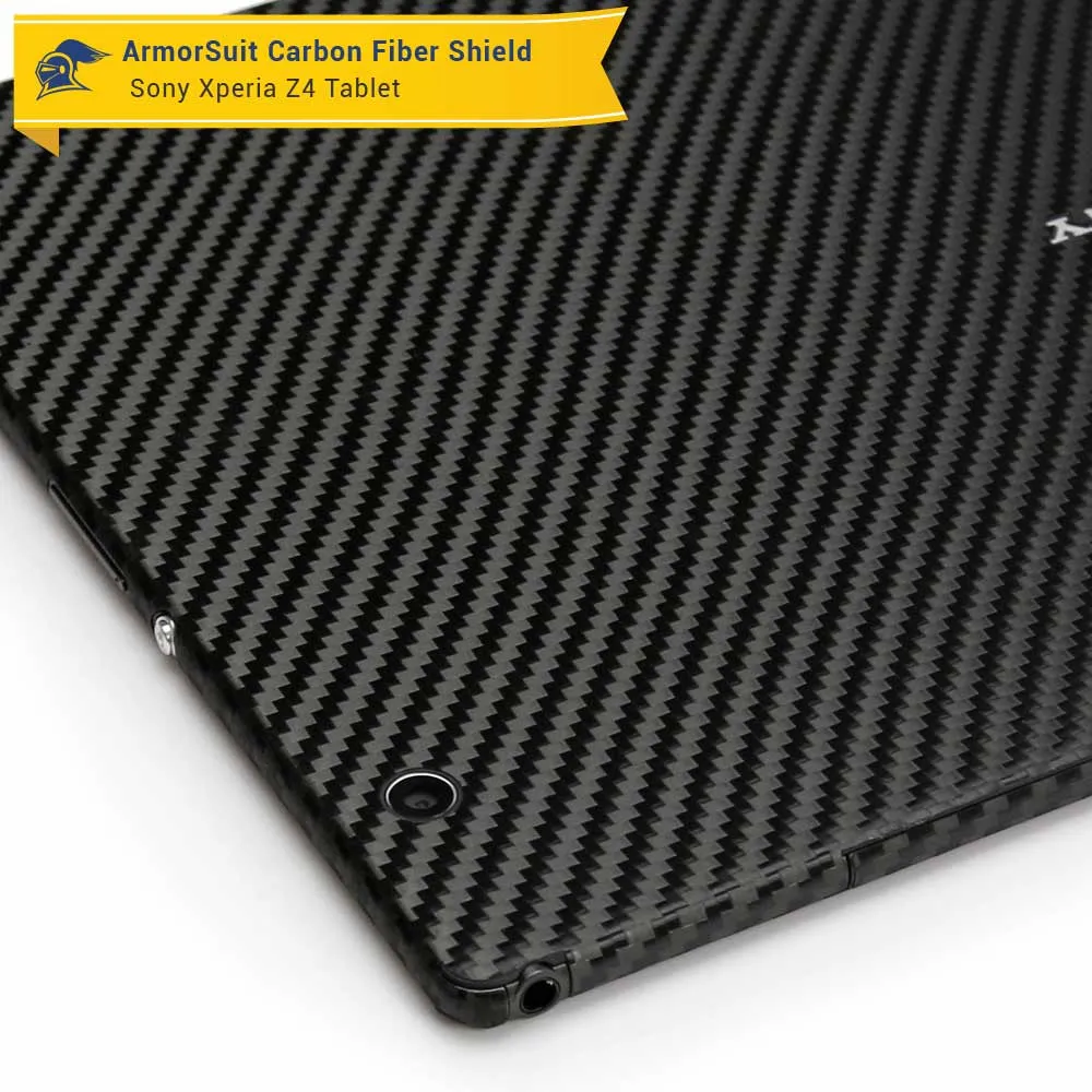 Sony Xperia Z4 Tablet Screen Protector   Black Carbon Fiber Skin