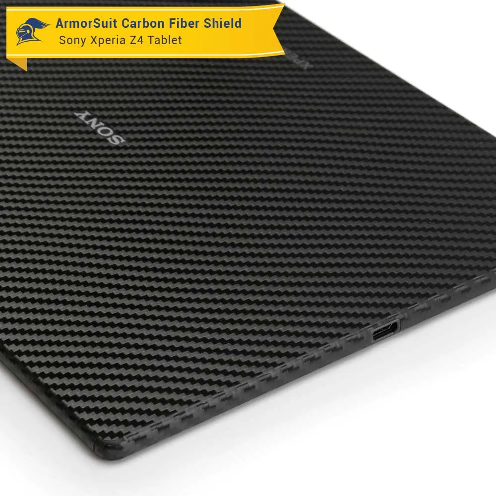 Sony Xperia Z4 Tablet Screen Protector   Black Carbon Fiber Skin