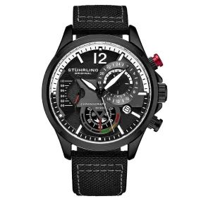 Stuhrling Original Aviator Quartz Black Dial Men's Watch M13576