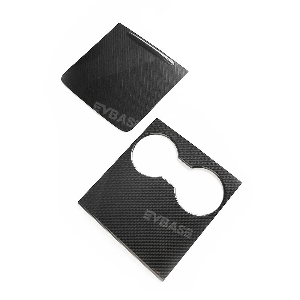 Tesla Model Y 3 Carbon Fiber Interior Accessories Center Console Trim Panel Cover