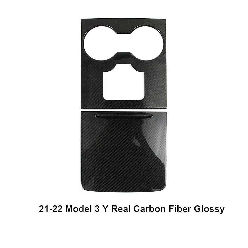 Tesla Model Y 3 Carbon Fiber Interior Accessories Center Console Trim Panel Cover