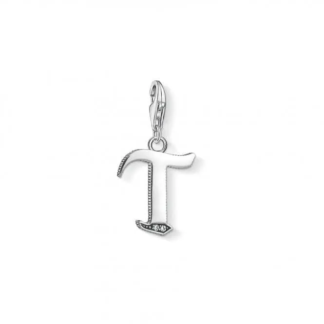 Thomas Sabo Silver Zirconia Vintage T Letter Charm 1600-643-21