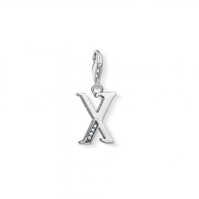 Thomas Sabo Silver Zirconia Vintage X Letter Charm 1604-643-21