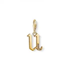 Thomas Sabo Yellow Gold Silver Vintage U Letter Charm 1627-414-39
